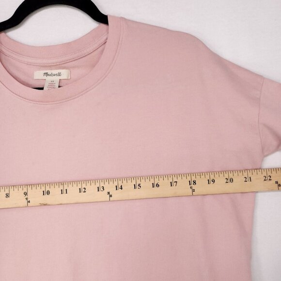 Madewell Pullover Sweatshirt Women's XS Pale Pink Long Sleeve Lightweight - Picture 5 of 9